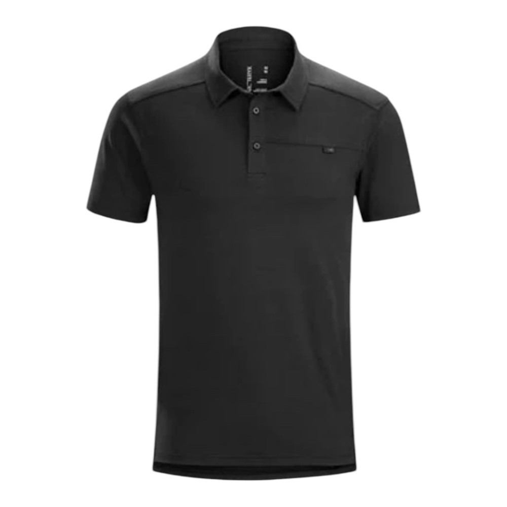ARC'TERYX Men's Polo SS Button Collared T-Shirt, Black, Size Medium, NWT